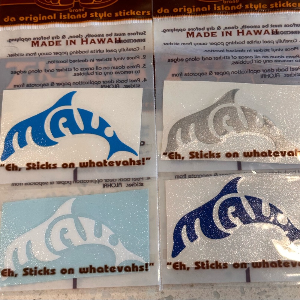 609. Maui Dolphin 2” design vinyl sticker Made in Hawaii NEW